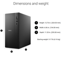 Computadora de Escritorio Dell ECT1250 Micro Tower con CPU Core I7-14700 de 14ª Generación, 8GB de RAM y 512GB de SSD, en su Empaque Original