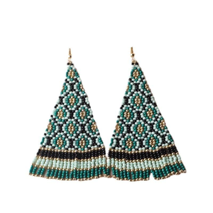 Pendientes de Moda Vintage Hechos a Mano con Cuentas y Borlas de Flores Pequeñas, Estilo Étnico, Pendientes de Cuentas de Arroz Trenzadas, Joyería para Mujer, Venta al por Mayor - Product Image 3