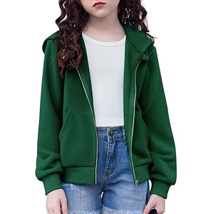 Sudaderas con capucha de alta calidad para mujer, de color sólido, personalizadas, de forro polar, con lavado ácido, ecológicas, transpirables, y chaquetas con capucha y cremallera para niños. - Product Image 1