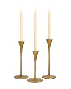 Ensemble de 3 bougeoirs en laiton antique, élégants et modernes, pour mariage et décoration de table à manger, excellent prix - Product Image 1