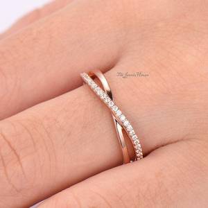 Luxury Unique Bridal Jewelry 925 Sterling <b>Silver</b> Infinity Moissanite Wedding Band Twisted <b>Ring</b> Engagement <b>Eternity</b> Band <b>Ring</b> - Product Image 3