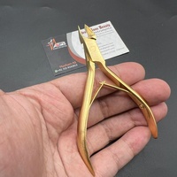 Pince à ongles professionnelle plaquée or, taille de la mâchoire personnalisée, pince à cuticules en acier inoxydable de grande qualité, manucure, pédicure, bout des doigts