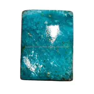 Pierre Cabochon d'amazonite bleue naturelle 18x13x6mm, dos plat, pierre précieuse lisse, forme rectangulaire, pierres semi-précieuses, Amazonite bleue