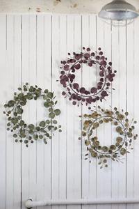 Guirnalda de Eucalipto Metálica Antigua con Acabado Verdigris, Decoración Rústica de Pared con Hojas de Hierro Verdes para Adorno Navideño Europeo del Hogar - Product Image 5