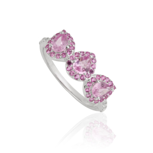 Nouveautés : Bague artisanale en argent sterling 925 avec saphir rose serti sur griffes, bijoux fins pour femmes - Product Image 3