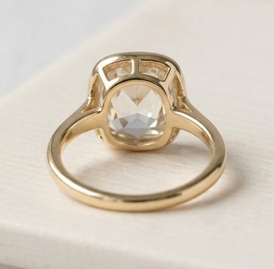 Bague de fiançailles pour femme en or rose 18 carats avec diamant de laboratoire taille coussin de 1,20 carat, sertissage clos, style classique, certifiée IGI - Product Image 3