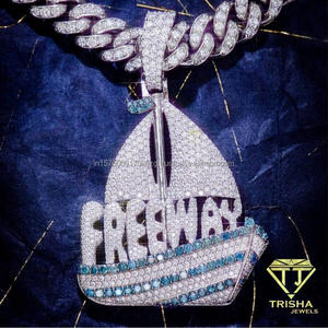 Elegant 47 <b>Number</b> Pendant With Lab grown Diamond Brilliant Stone Detailing Contemporary Hip Hop Statement Jewelry For Wholesale - Product Image 5