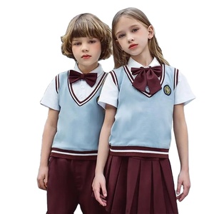 Conjunto de Ropa de Uniforme Escolar Moderno para Adultos, Camiseta de Manga Corta de Algodón y Seda para Niñas y Niños - Product Image 2