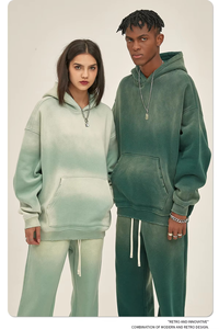 Sweat-shirts personnalisés pour hommes, coupe ample, à capuche, effet délavé, en molleton 100% coton écologique, 430 g/m², noir vintage - Product Image 4