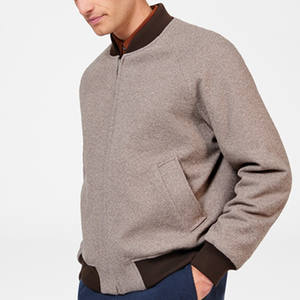 Chaqueta de lana con cremallera para hombre, estilo otoño-invierno, cuello alto, manga larga, bolsillos laterales, chaqueta de lana moderna para hombre. - Product Image 3