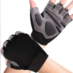 <b>Half</b> Finger Weight Lifting Gloves Unisex Black Nylon Non <b>Slip</b> Breathable Outdoor Sports Training Gloves Hook And Loop Closure - Product Image 3