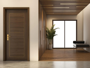 Puerta de PVC y MDF de Apertura Lateral Principal, Estilo Push-Pull, Diseño 3D de Madera para Interiores de Hoteles y Apartamentos en Vietnam, Tamaño Personalizado, Venta Caliente - Product Image 3