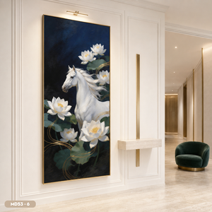 Cuadro Decorativo de Alta Calidad con Caballos Galopantes Tradicionales, Pintado a Mano, con Marco, Ideal para Regalo, Hecho en Vietnam - Product Image 3