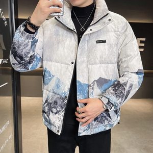 Wholesale Custom Made <b>Men's</b> Waterproof Canvas Puffer Jacket Top Selling Latest Design Zipper Closure Breathable Stand Front - Product Image 1