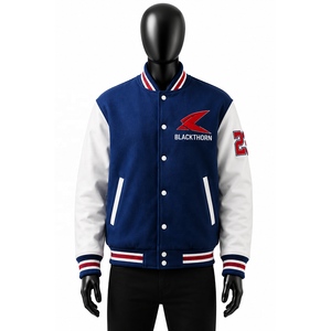 Chaqueta Varsity para Hombre, Cuerpo de Lana, Mangas de Cuero, Logotipo Bordado, Estilo Invernal - Product Image 6