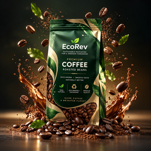 EcoRev Café Premium en Grano Tostado 340g Tueste Medio Granos Enteros Origen Único Ecológico Bolsa con Cierre Hermético Reutilizable - Product Image 3