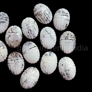 Dendrita natural, Ópalo tallado a mano, cuentas de piedras preciosas en forma de escarabajo, abalorios de cara de escarabajo de ópalo para la fabricación de joyas de mayorista indio - Product Image 5