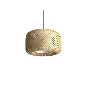 Round bamboo pendant lampshade in various colors, decorative lampshades for restaurants and hotels. - Product Image 6