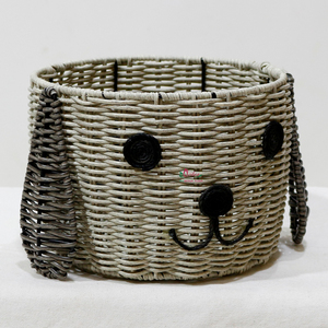 Cute Animal Shaped Eco-Friendly Modern Natural Rattan <b>Storage</b> <b>Basket</b> with Handles for Children's <b>Toy</b> <b>Storage</b> - Product Image 1