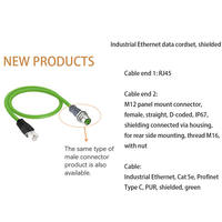 Connecteur mâle de câble réseau Ethernet industriel M12 X Code 8 broches vers RJ45, contact en cuivre, boîtier en nylon, étanche IP67