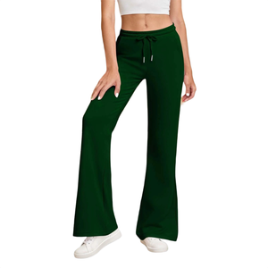 Wide Leg Sweatpants <b>Men</b> Elastic Waist Drawstring Casual <b>Pants</b> With Side Pockets Green Spandex Cotton Blend Autumn Wear - Product Image 5
