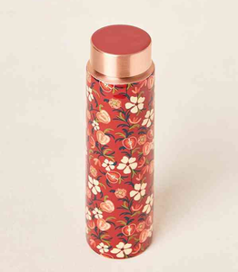 Bouteille d'eau en cuivre, artisanat de verrerie, bouteille d'eau chaude, bouteille émaillée imprimée minimaliste de haute qualité - Product Image 5