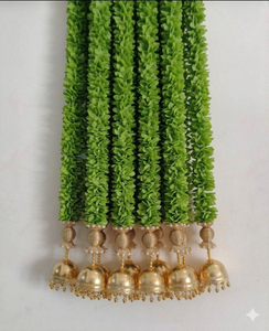 Guirnalda de Flores de Jazmín con Bola y Cúpula, Ghungroo, para Bodas, Inauguración de Casas, Langavoni, Mangalasnanam, Seemantham, Decoración Festiva - Product Image 2