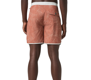 Shorts de bain écologiques pour la plage avec motif floral et lavage coloré pour un style de vie actif - Product Image 2