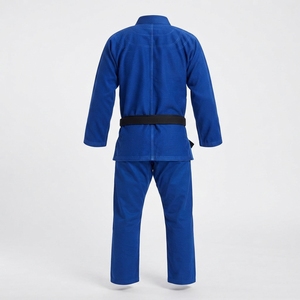 Blue BJJ <b>Kimono</b> Unisex Adult Gi with HS Logo Front Embroidery Durable Cotton Martial Arts Wear - Product Image 3