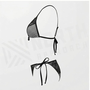 Ensemble de bikini rayé en dentelle pour femme North Approach avec bas à nouer sur les côtés et haut triangle - Product Image 3