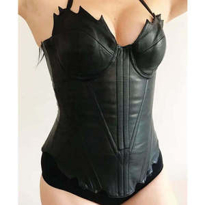 Vente en gros de corsets en dentelle et en cuir sexy de haute qualité pour femmes, avec string, corset en cuir véritable pour femmes - Product Image 1