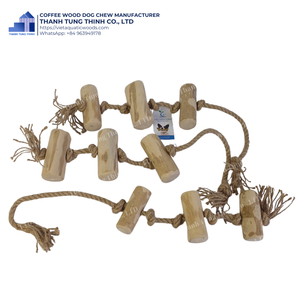Juguete cilíndrico hecho a mano para perros de madera de café, hecho en Vietnam - Product Image 4