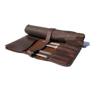 Custom Rolling Chef Knife <b>Tool</b> Set With <b>Leather</b> Straps Trim Quick <b>Leather</b> Made in Pakistan LKR-0025 - Product Image 2