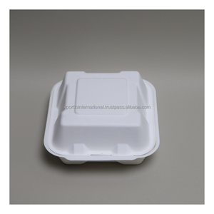 Cajas de bagazo personalizadas tipo clamshell con sellado térmico, bandeja de comida de 3 compartimentos, a prueba de fugas, con certificación FDA, embalaje retráctil para entrega de alimentos - Product Image 1