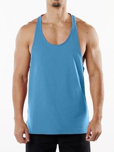 Camiseta sin mangas de algodón transpirable para hombre de talla grande PITCHER INTERNATIONAL con logo frontal, cuello redondo y tejido informal - Product Image 1