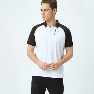 Polo à manches courtes 100 % coton, couleur unie, motif brodé personnalisé, style estival, avec boutons décoratifs - Product Image 3