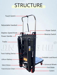 롤 컨테이너 구조가있는 알루미늄 소재 4 륜 전동 핸드 카트 100kg 적재 용량 - Product Image 4
