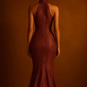 Robes de Soirée de Luxe à Paillettes en Gros – Élégante Robe de Bal Sirène à Col Halter Haut de Gamme pour Femmes – Tenue de Soirée Formelle pour Boutiques - Product Image 1