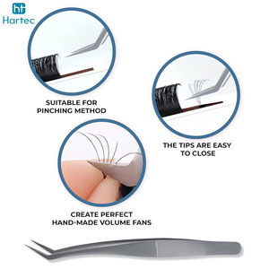 Curved High Precision Stainless Steel Lash Tweezer, Matte Silver Anti-Magnetic Volume Tweezer for Eyelash Professional Use - Product Image 4