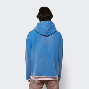 Sweat à capuche et pull-over vintage épais à épaules tombantes pour homme, en coton délavé, thermique d'hiver, motif uni - Product Image 5