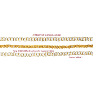 Kemp Bridal Gold Plated Pearl and Diamond <b>Bangles</b> Classic Trendy <b>Copper</b> Brass Bracelets for Engagement Gift - Product Image 2