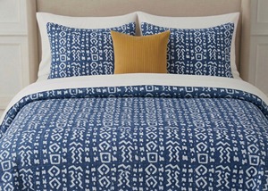 Handmade Organic Cotton Kantha Quilt Indian Adult Blanket with Geometrical Block Print Home & Hotel Use - Product Image 6