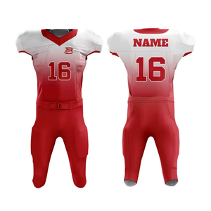 Vêtements de sport élégants, respirants et confortables, uniforme de football rouge et blanc dégradé, impression par sublimation 16 - Product Image 1