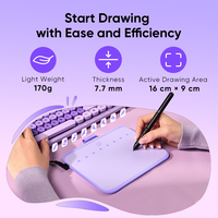 Tablette de dessin XPPen 6 * 4 pouces avec 16384 niveaux de pression IT640, tablette graphique numérique, stylet sans batterie 60 °   Inclinaison