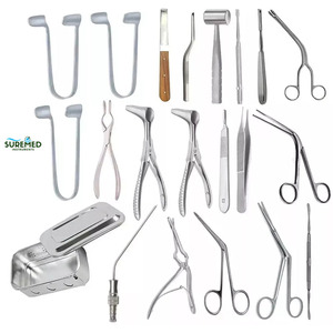 ชุดเครื่องมือผ่าตัดหู คอ จมูก 21 ชิ้น ทำจากสแตนเลส สำหรับการผ่าตัดตัดเยื่อรองชั้นในและศัลยกรรมแก้ไขผนังกั้นจมูก - Product Image 4