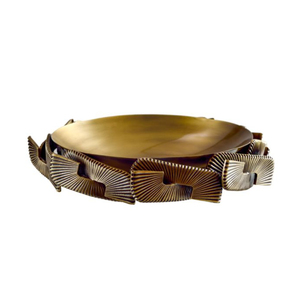 Gold Leaf Branch Decorative Serving <b>Tray</b> Carved Metal Glam Style Handmade Food Serving Bowl Dish Party Use In Impressive Price - Product Image 3