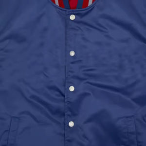 Chaqueta de Béisbol Acolchada Ecológica Personalizada para Hombre de RELEVO INDUSTRY con Mangas de Cuero y Lana para Invierno - Product Image 3
