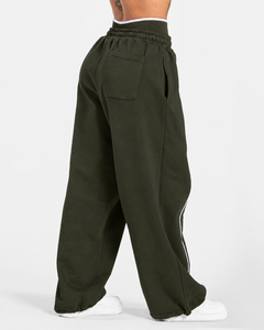 Wholesale <b>Women</b> Contrastline Zip <b>Jacket</b> Tracksuit Set Casual Two Piece Outfit Relaxed Fit Wide Leg Pants Matching Clothing - Product Image 6