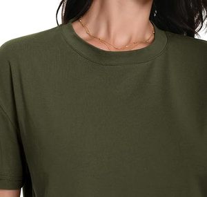 Custom Women Workout <b>Crop</b> <b>Tops</b> Oversized T-Shirts Cotton Short Sleeve Boxy Shirts - Product Image 2