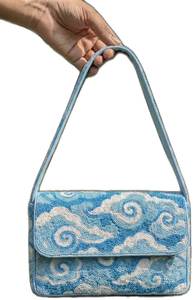 Blossom <b>Charm</b> Handmade Fashion Purse Floral Elegance Bead Embellished Shoulder Bag Royal Garden Vintage Women's Purse - Product Image 3